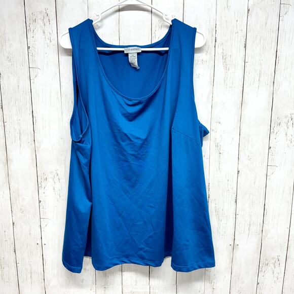 Catherines Tops - Catherines Tank Top‎ Women 3X (26/28W) Blue Solid Sleeveless Pullover Blouse